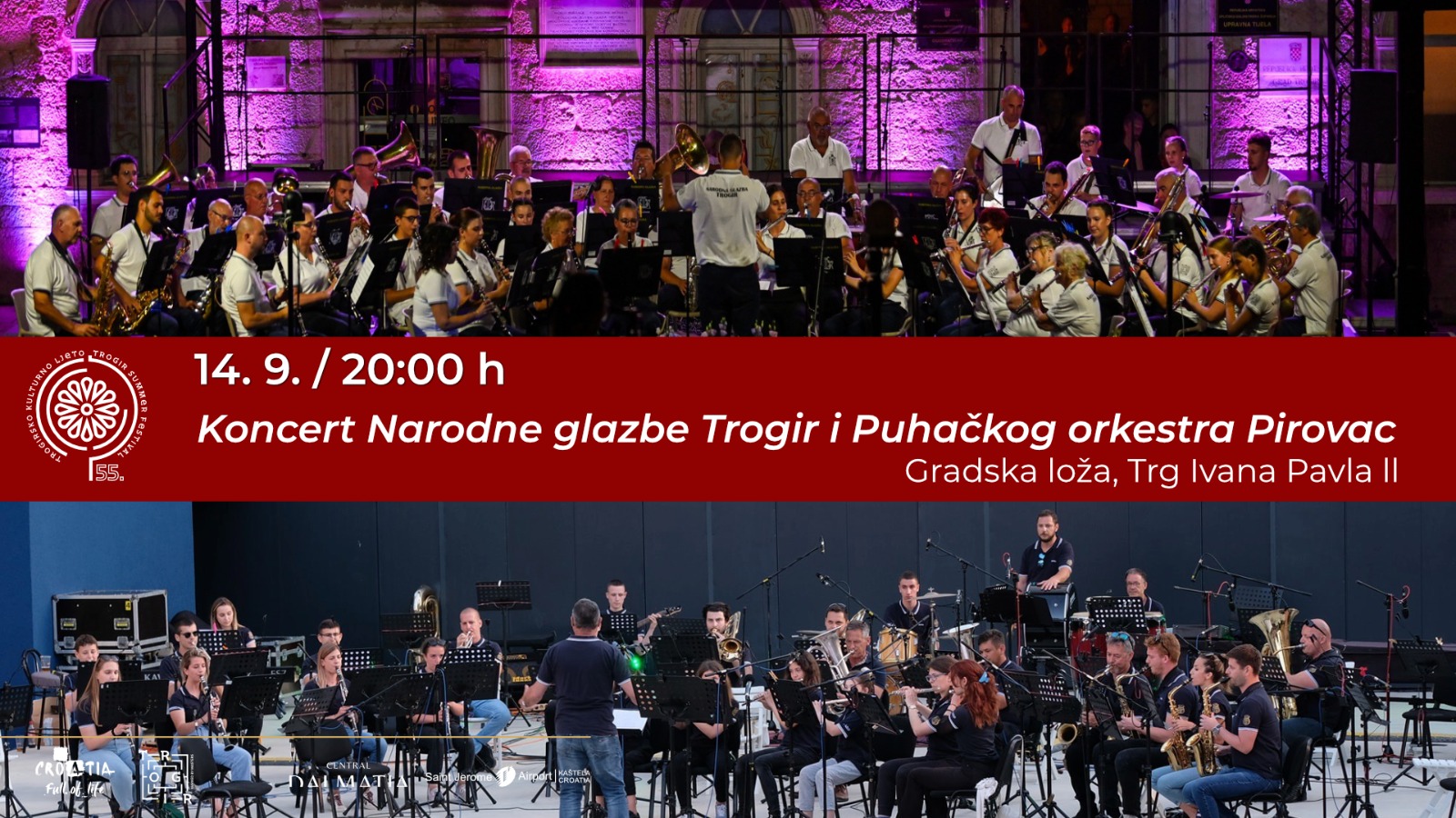 Koncert Narodne glazbe Trogir i Puhačkog orkestra Pirovac