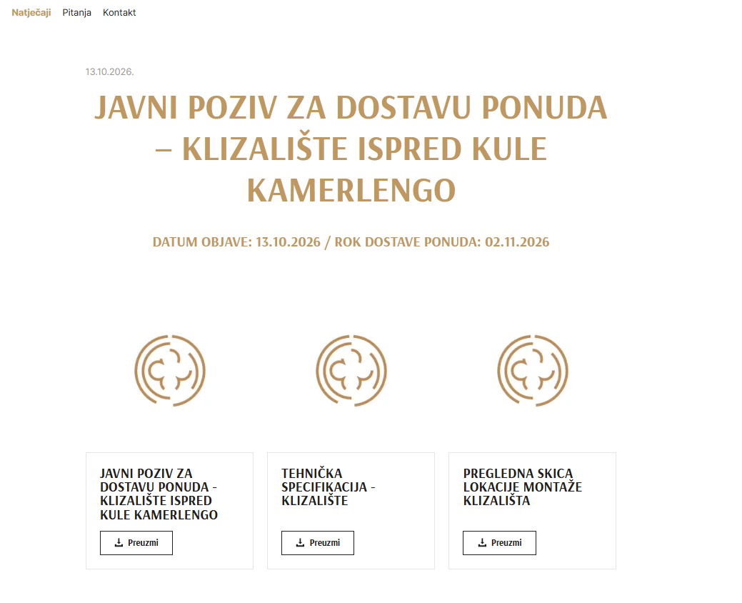 ZIMSKA ADVENTURA 2026. – JAVNI POZIV ZA DOSTAVU PONUDA ZA KLIZALIŠTE